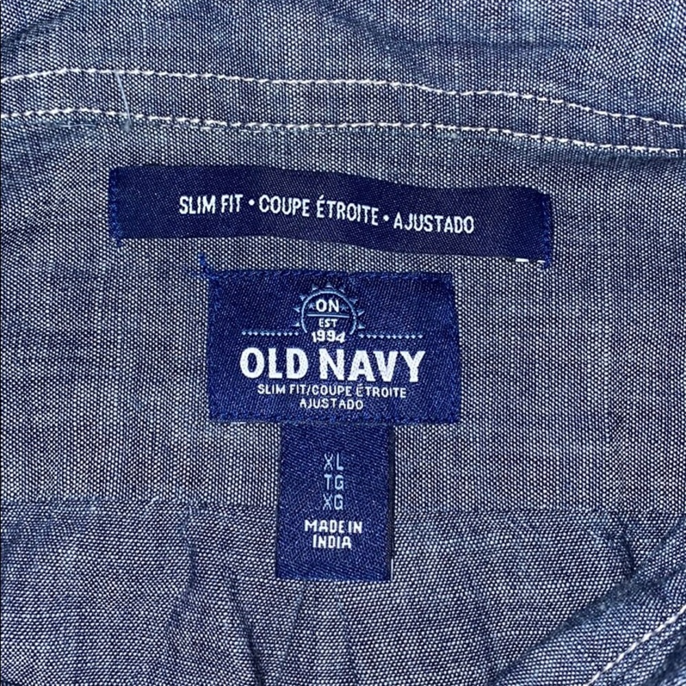 Men's Old Navy Old Textile Cotton Denim Worker Shirt - Picture 6 of 6